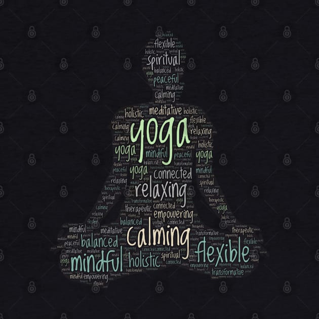 Yoga Wordcloud for Darker Backgrounds by WYL - Words You Love